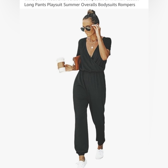 New Women’s Black Casual
pantsuit jumpsuit
Elastic waist
Super soft cotton - Picture 4 of 10